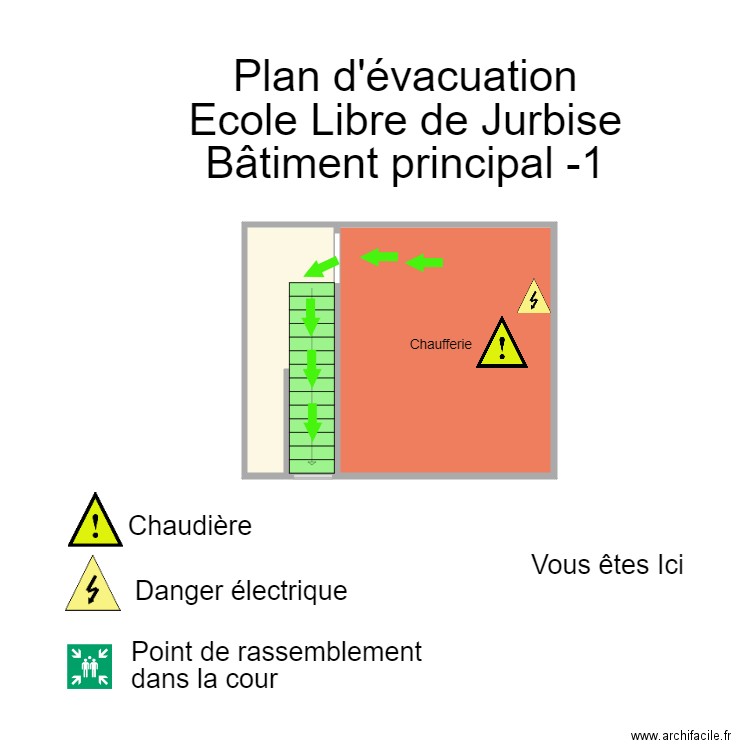 Jurbise Bâtiment principal cave. Plan de 2 pièces et 23 m2