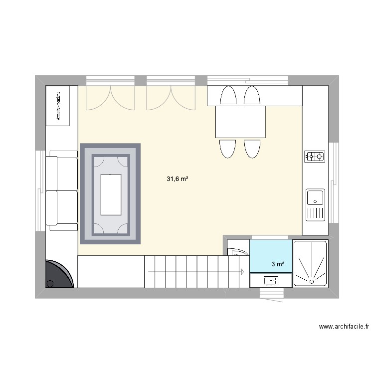 Cabin2. Plan de 2 pièces et 35 m2