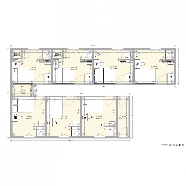 plan chambre hotel . Plan de 0 pièce et 0 m2