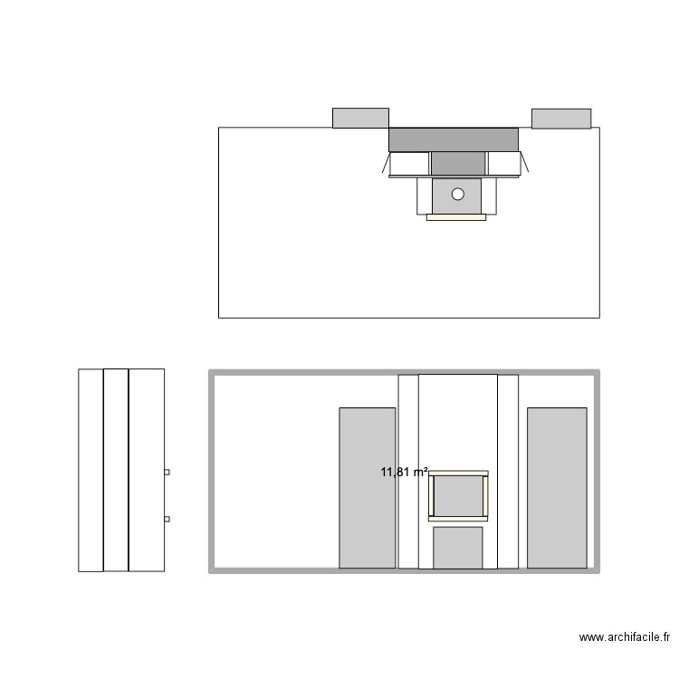 PLACAGE CHEMINEE 2. Plan de 1 pièce et 12 m2