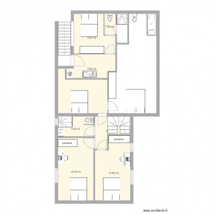 studio 1er . Plan de 0 pièce et 0 m2