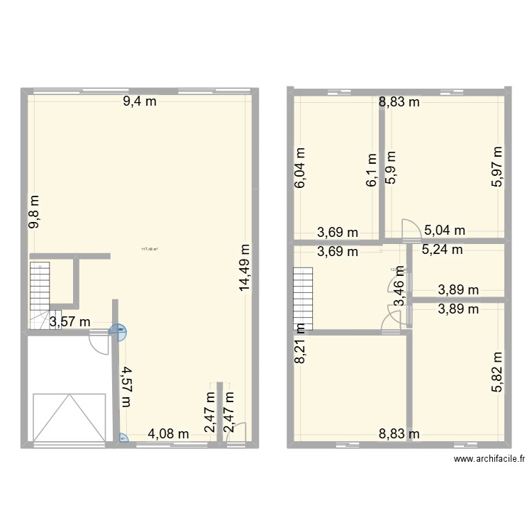JERI. Plan de 2 pièces et 241 m2