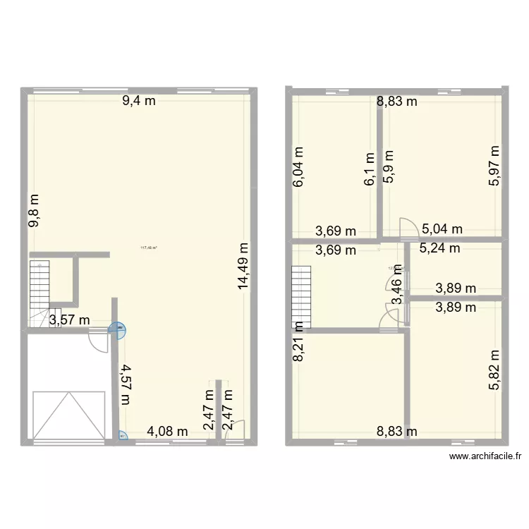 JERI. Plan de 2 pièces et 241 m²