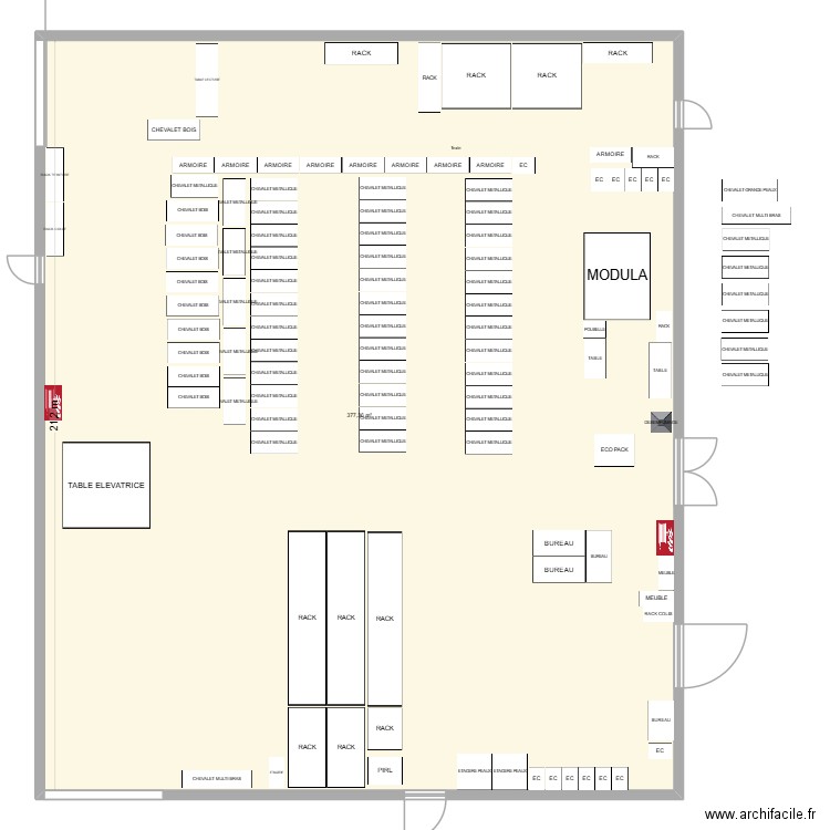 Logistique Allan. Plan de 1 pièce et 377 m2