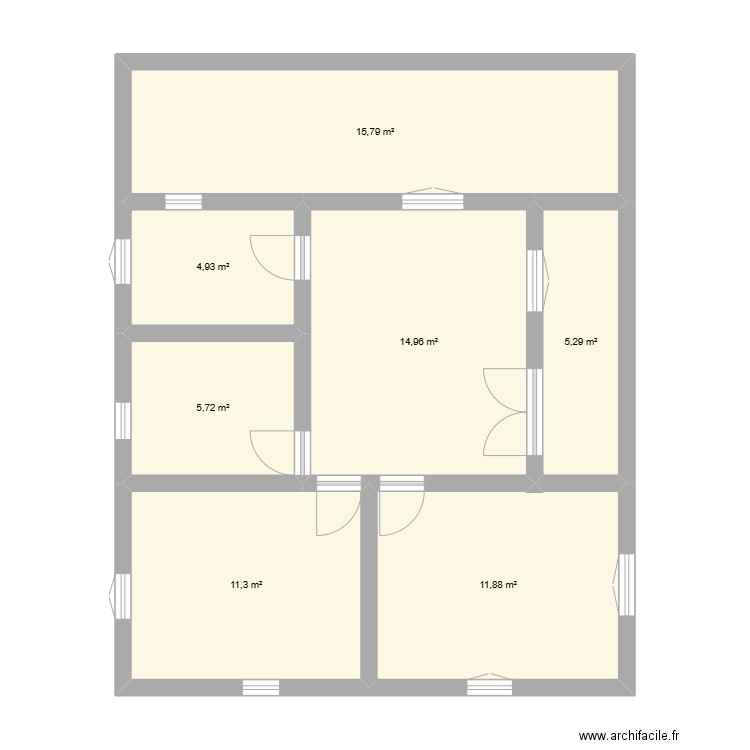 maison robert 2. Plan de 7 pièces et 70 m2