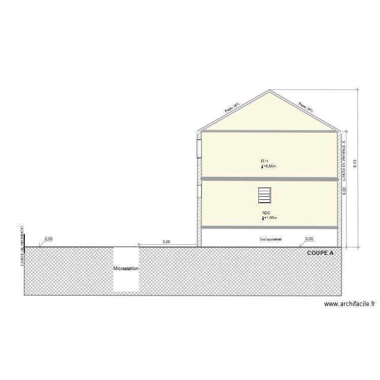 COUPE A. Plan de 0 pièce et 0 m2