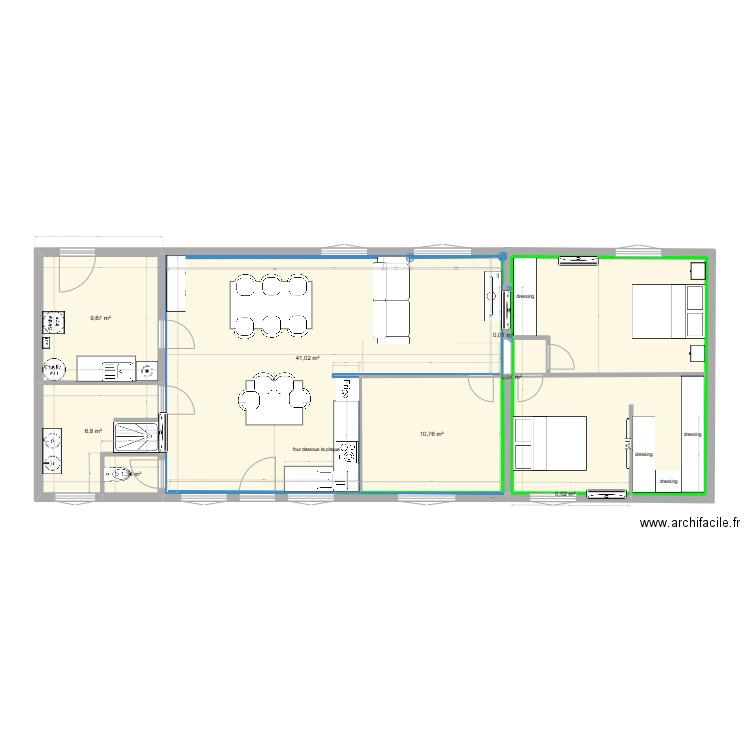 plan  maison derrière . Plan de 11 pièces et 99 m2