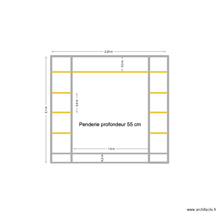Meuble Salle Attente. Plan de 15 pièces et 4 m2