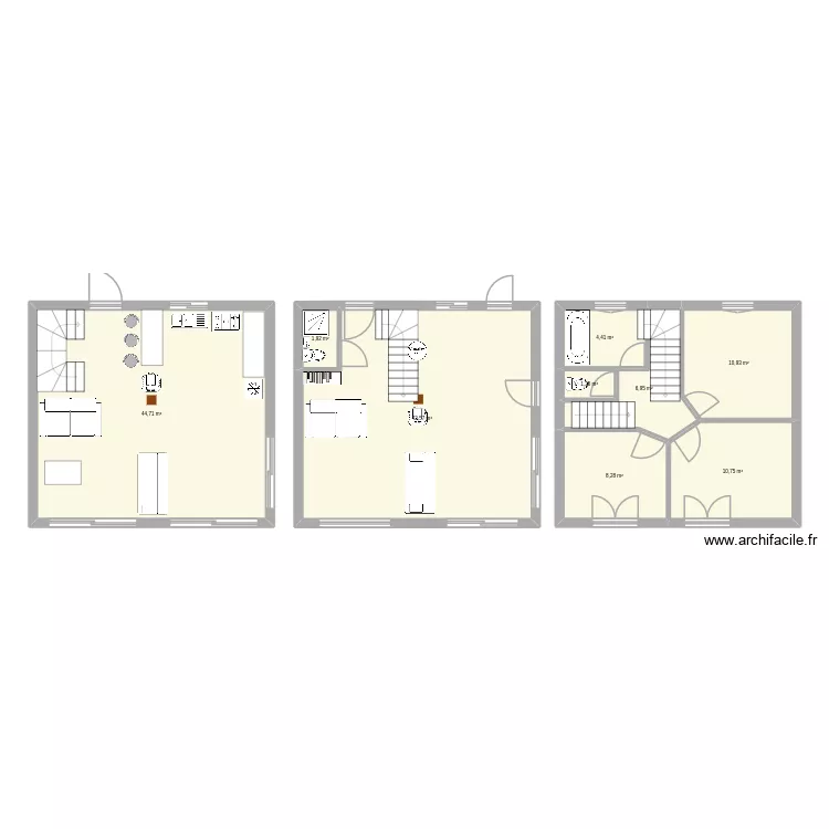 Wylas RDC 44m2 v3. Plan de 9 pièces et 132 m²