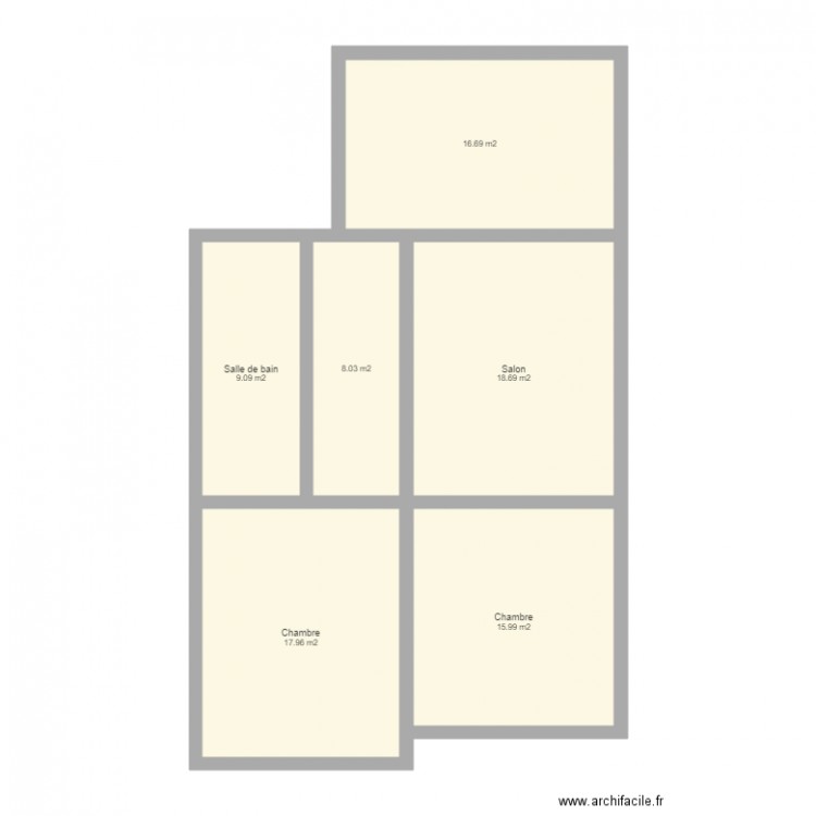 NEWCHAMP. Plan de 6 pièces et 86 m2