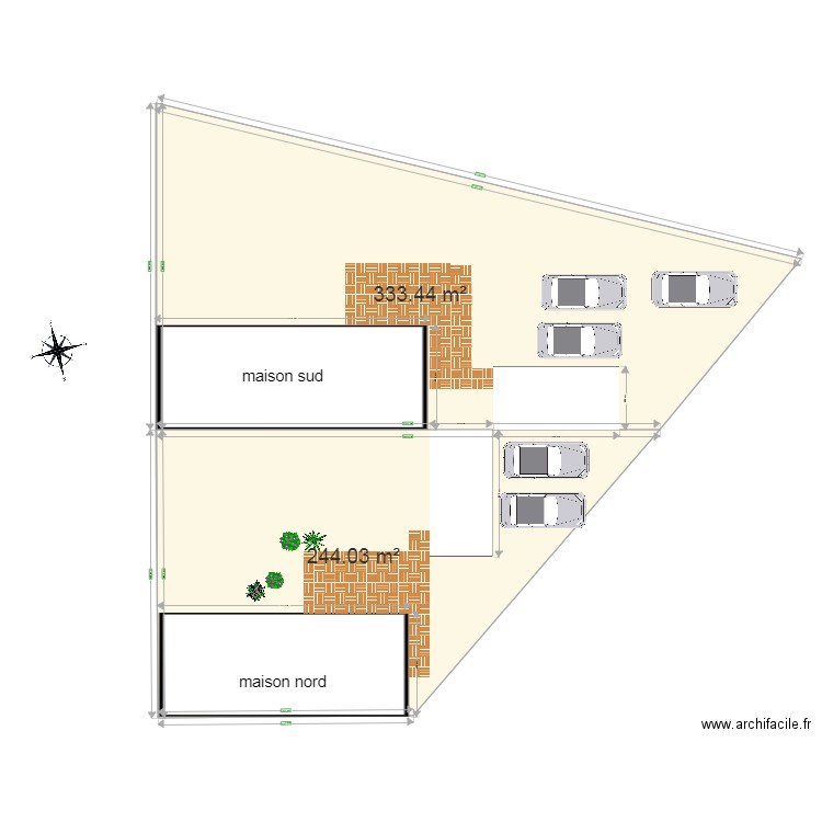 division terrain I. Plan de 0 pièce et 0 m2