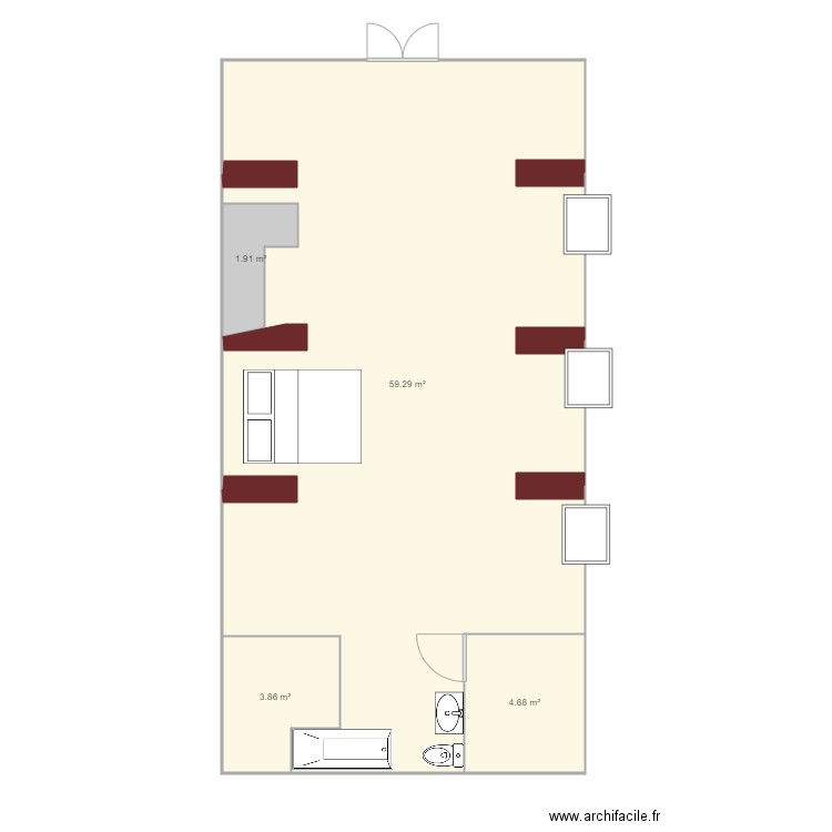 suite parentale. Plan de 0 pièce et 0 m2