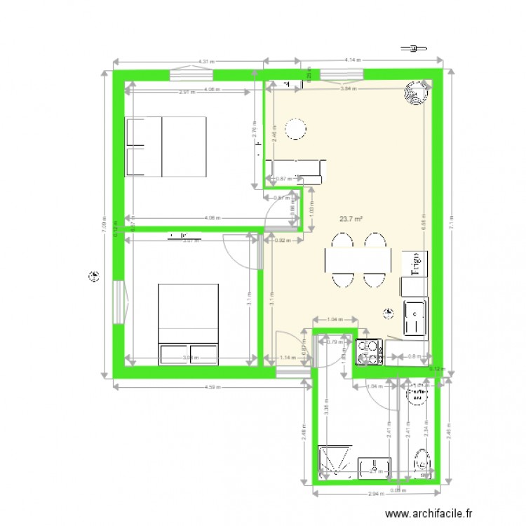 t3 Pennat Gambetta. Plan de 0 pièce et 0 m2