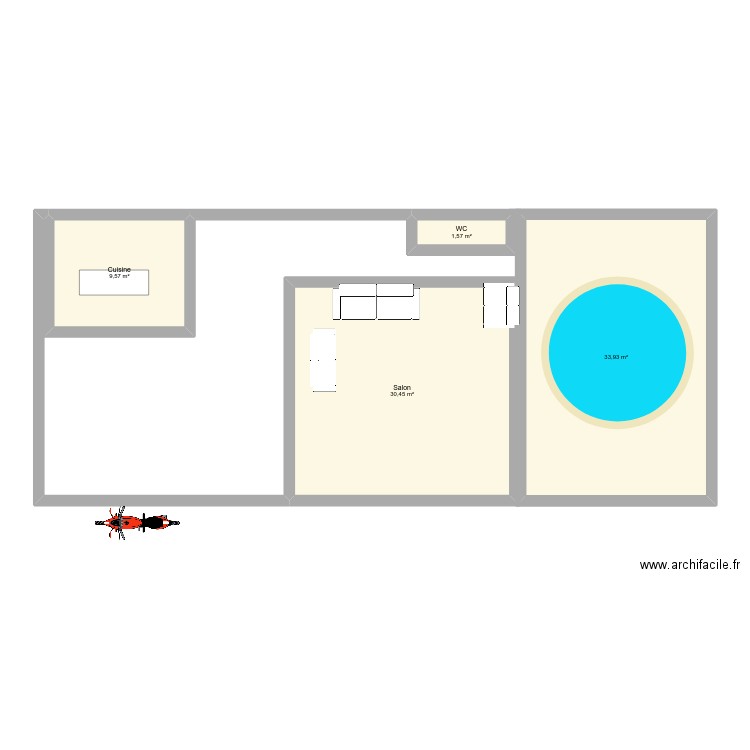 ma maison. Plan de 4 pièces et 76 m2