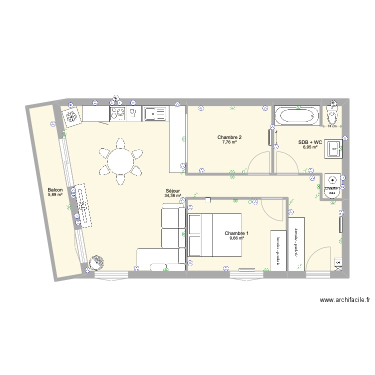 Appartement à rénover Plan C. Plan de 0 pièce et 0 m2