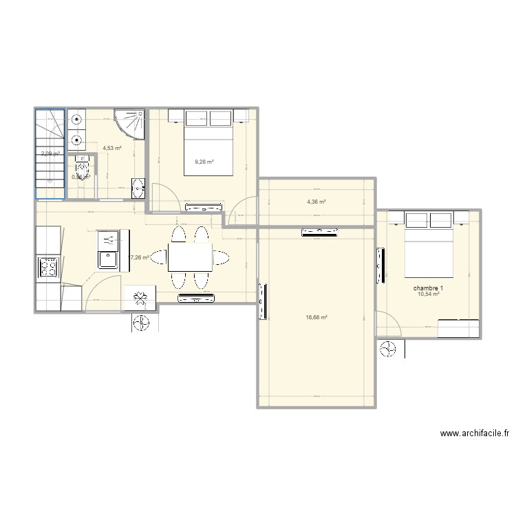 maison la ferte elec. Plan de 10 pièces et 100 m2