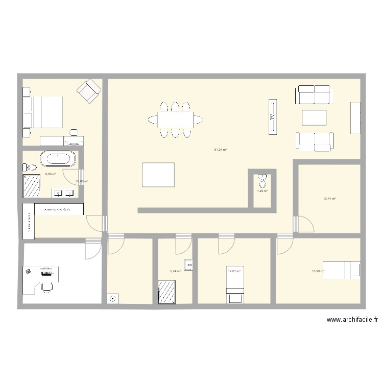 Apparte 2. Plan de 8 pièces et 167 m2