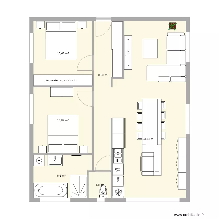Etage Lagardelle version îlot. Plan de Etage Lagardelle version îlot. Plan de