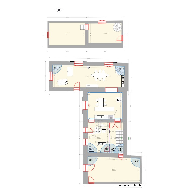 MAISON RANCHAL PROJET JF2. Plan de 7 pièces et 168 m2