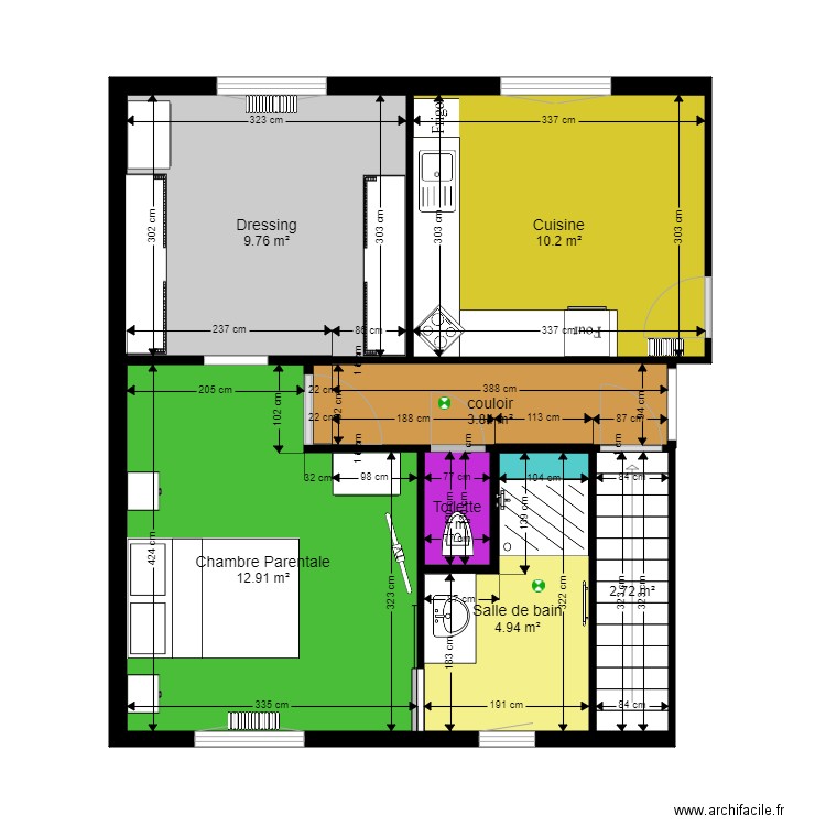 Maison Ussac Chambre parentale Final. Plan de 0 pièce et 0 m2