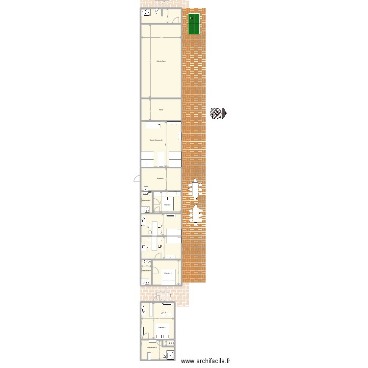 Plan maison Baurech. Plan de 28 pièces et 381 m2