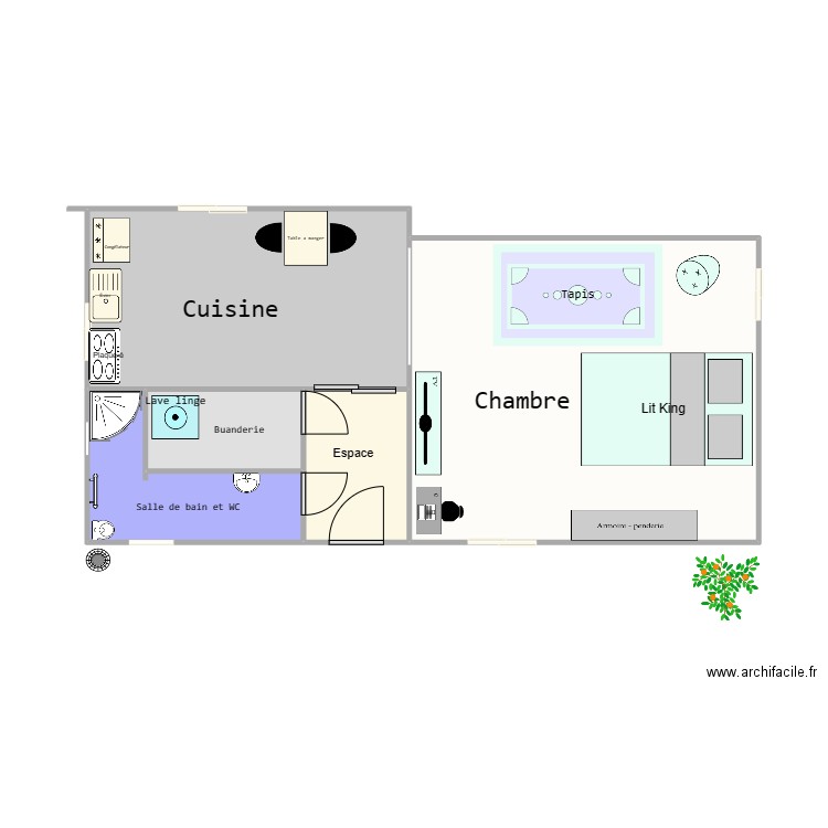 studio moderne. Plan de 0 pièce et 0 m2