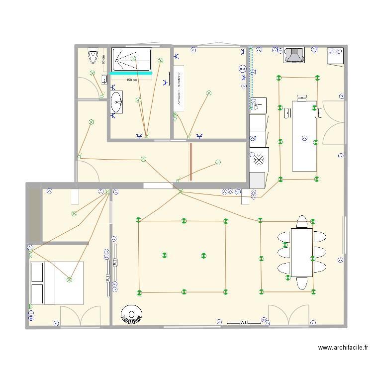 plan idée sdb2. Plan de 7 pièces et 107 m2