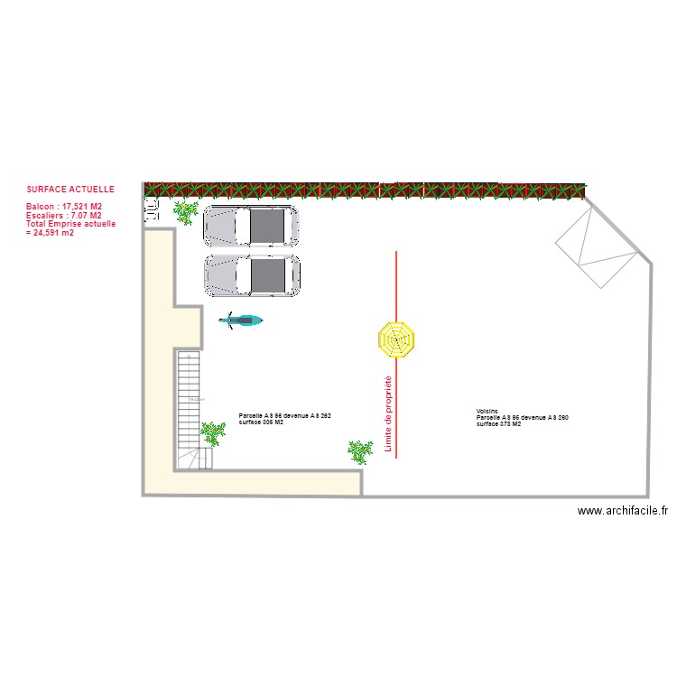 PLAN EXTERIEUR AVANT MODIFICATIONS. Plan de 0 pièce et 0 m2