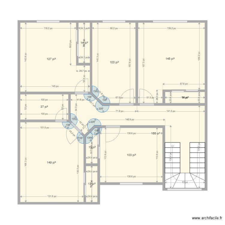 2e étage Legault modifié. Plan de 0 pièce et 0 m2