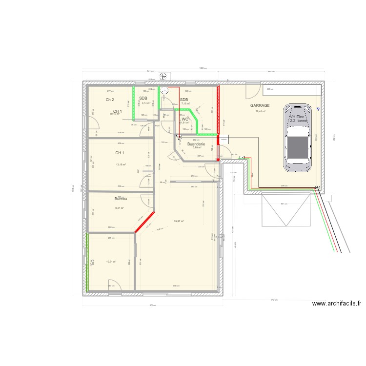 tour du crieu 60. Plan de 12 pièces et 138 m2