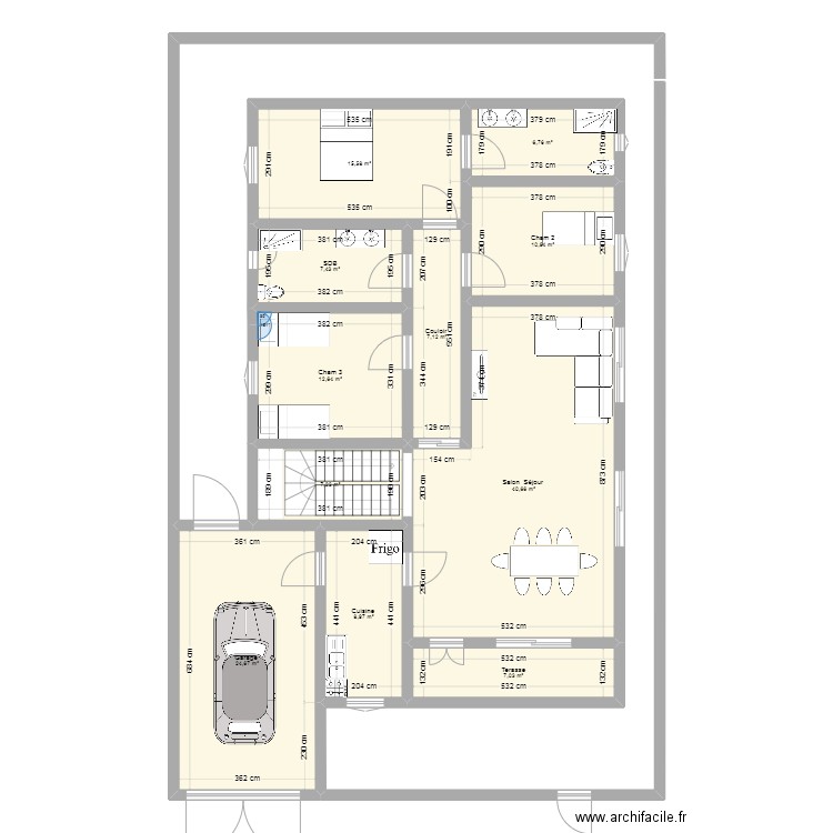 Sébénikoro Reél. Plan de 11 pièces et 149 m2