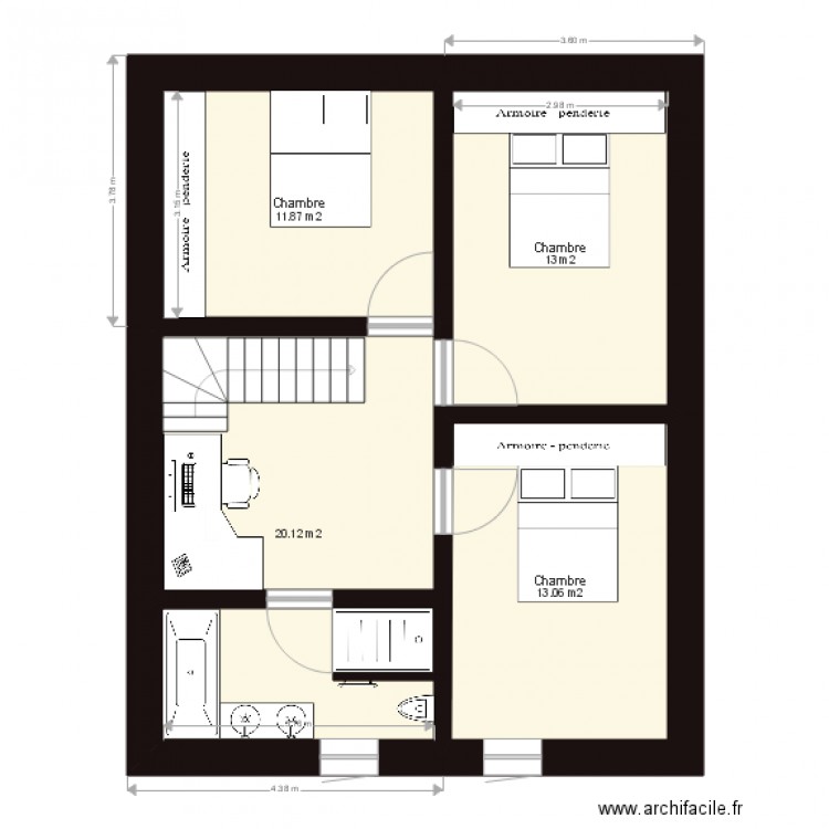 Groisy n0 15 bis 1er etage. Plan de 0 pièce et 0 m2