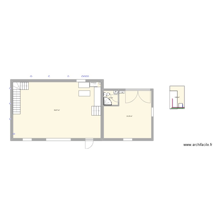 genancourt rdc. Plan de 4 pièces et 89 m2