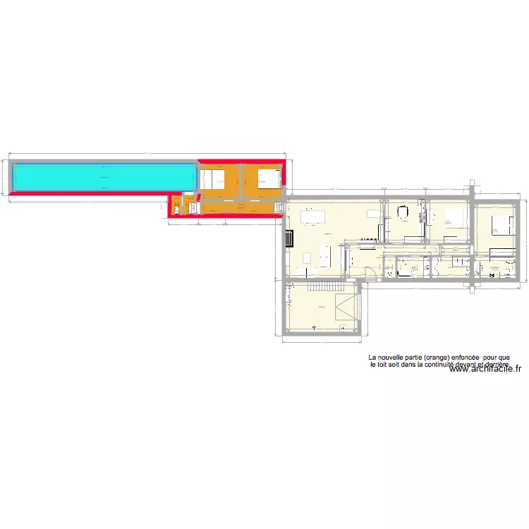 Vedrin 1 annexe et piscine. Plan de Vedrin 1 annexe et piscine. Plan de