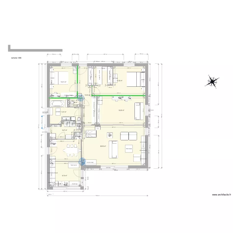 maison avec cuisine inf à 9m2. Plan de maison avec cuisine inf à 9m2. Plan de