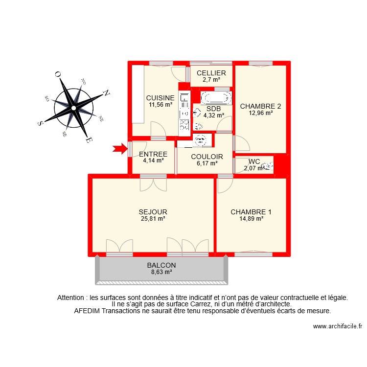 BI 9805 . Plan de 12 pièces et 94 m2