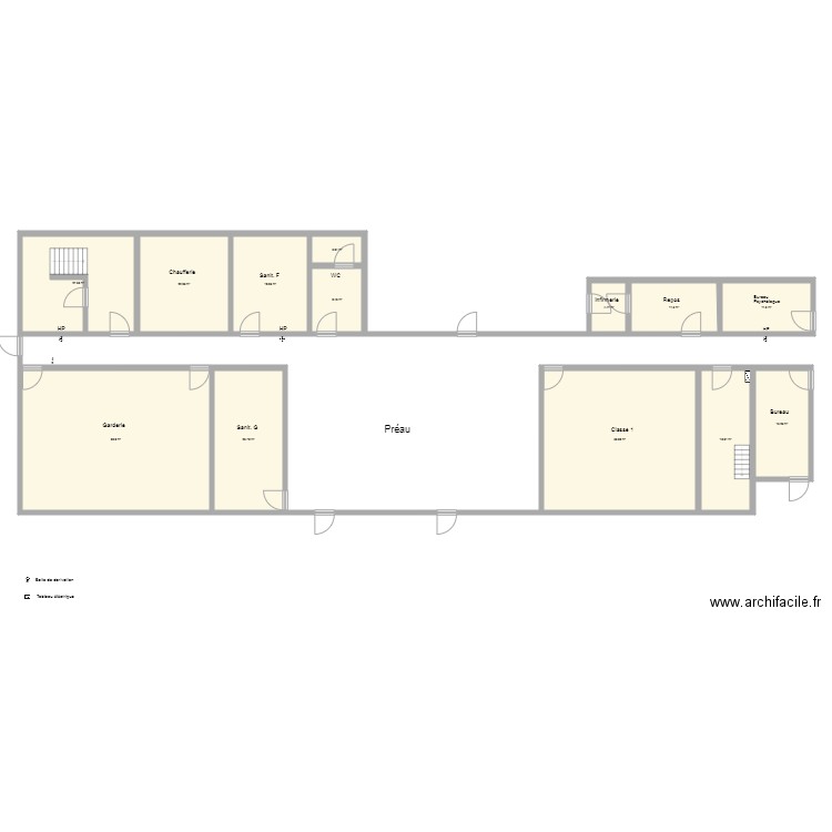 Plan RDC école Montsûrs. Plan de 0 pièce et 0 m2