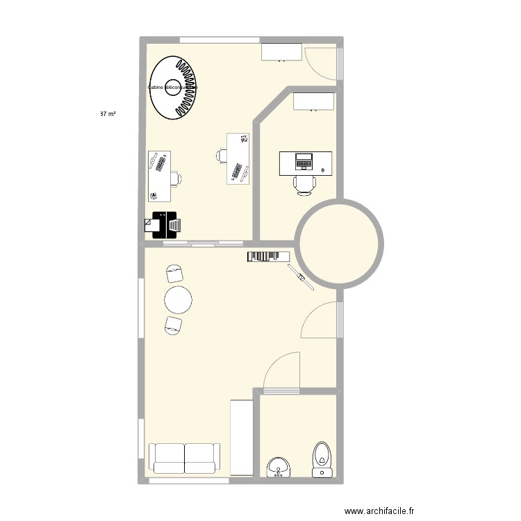 18 Chauvet. Plan de 4 pièces et 50 m2