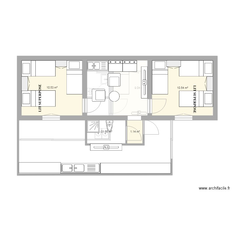 Aubervilliers. Plan de 0 pièce et 0 m2