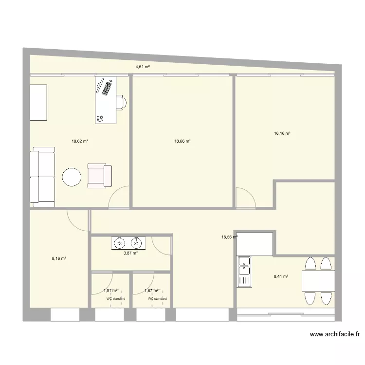 BUREAU MOUSS. Plan de 