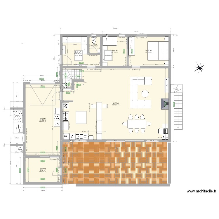 Petit Cosquet 2 version Mickael avec etage V3. Plan de 13 pièces et 215 m2