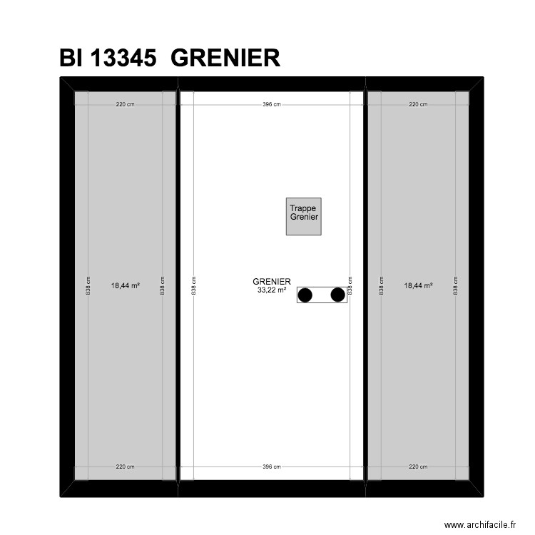 BI 13345. Plan de 19 pièces et 296 m2