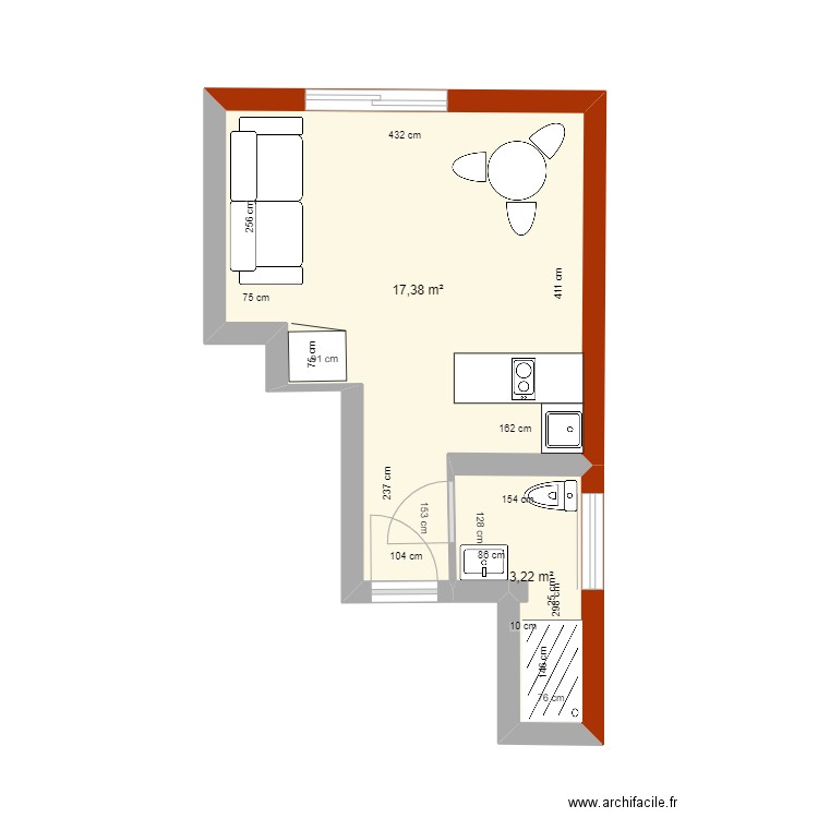 studio henri barbusse essai 1. Plan de 0 pièce et 0 m2