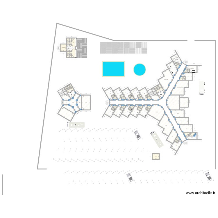Lyzara Inn 8+. Plan de 299 pièces et 2085 m2