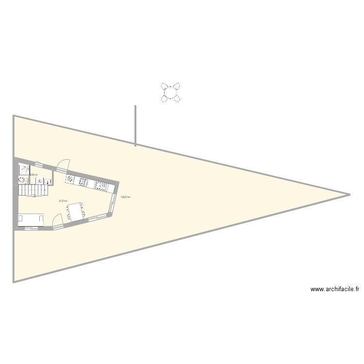 NOUVEAU. Plan de 3 pièces et 176 m2