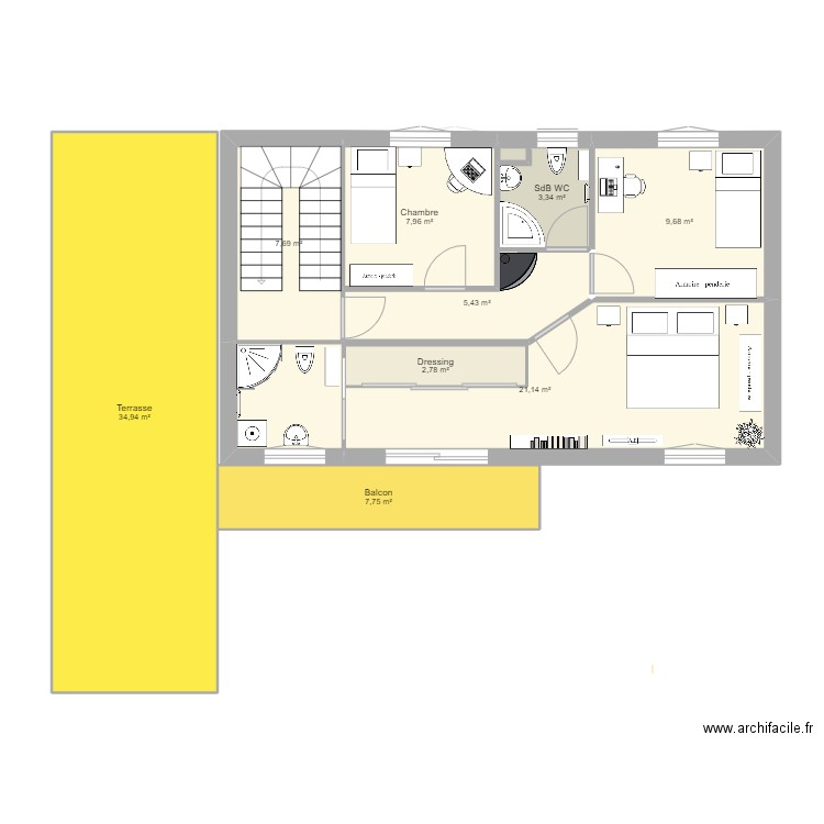 maison VIOLETA projet. Plan de 16 pièces et 159 m2