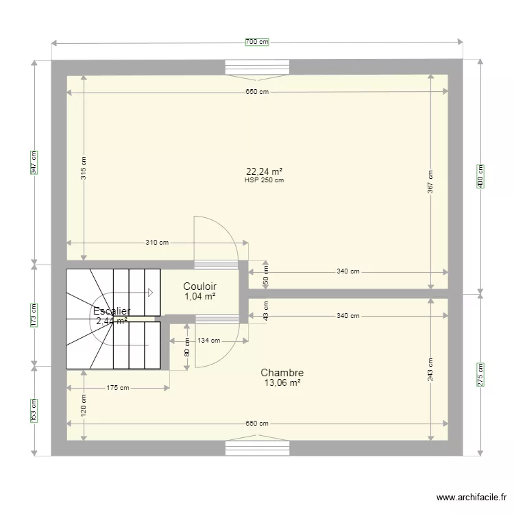Maison 1 etage. Plan de 