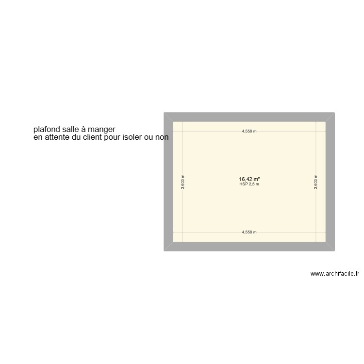 heitzmann plafond. Plan de 1 pièce et 16 m2