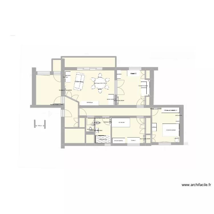 r&eacute;novation et am&eacute;nagement. Plan de 