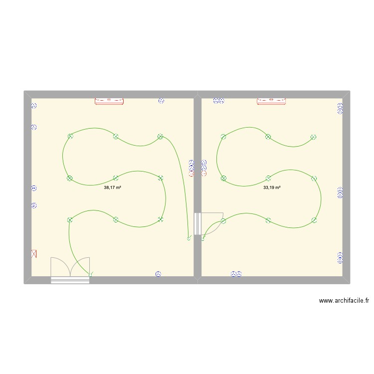 Pronetauto. Plan de 2 pièces et 71 m2